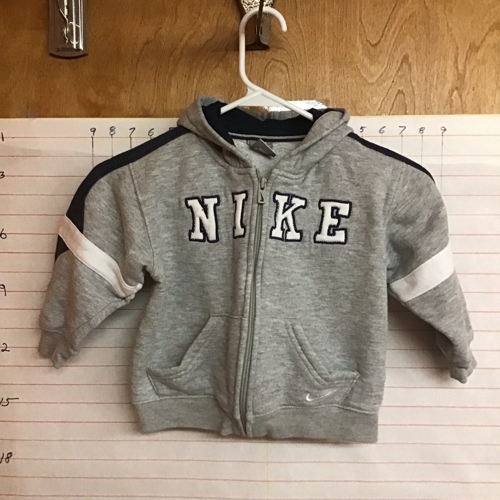 NIKE kids hooded jacket sz 3T gray and blue